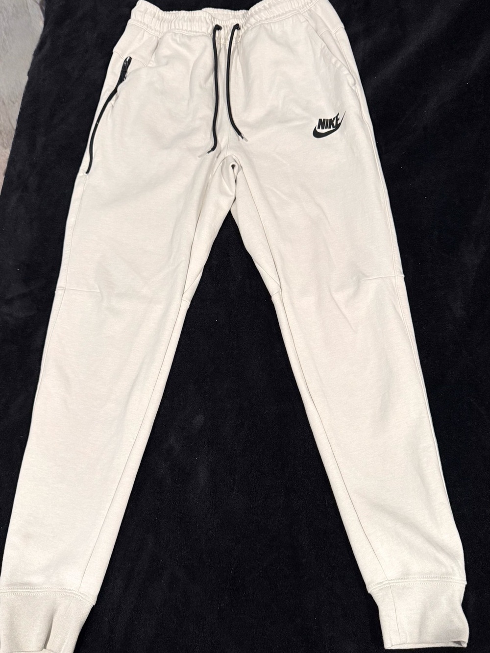 Nike Light Cream Jogger Sweatpants with Black Logo